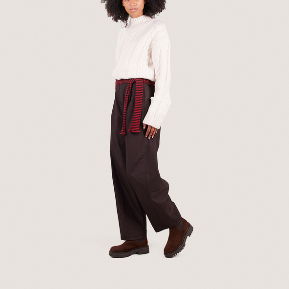 Chelsea Boots in split brown leather | AMANDINE