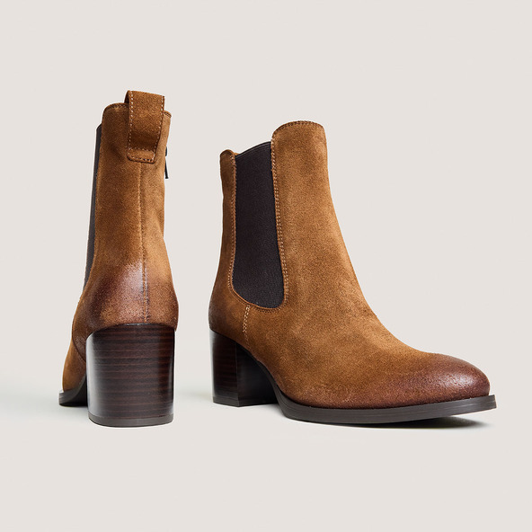 Chelsea Boots in cognac split leather | CLEMIE