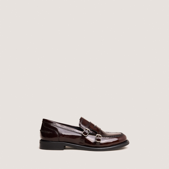 Buckled Loafers in brown patinated leather | DENORA