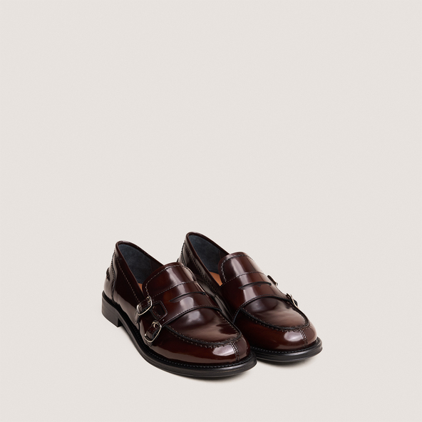 Buckled Loafers in brown patinated leather | DENORA