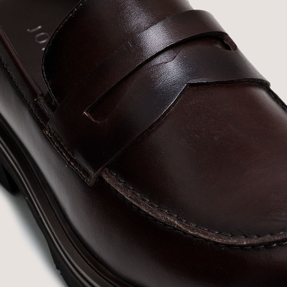 Lug sole Loafers in brown patinated leather | ARLO