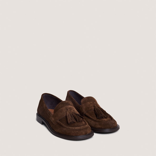 Loafers with tassels in brown suede | DAMANDE