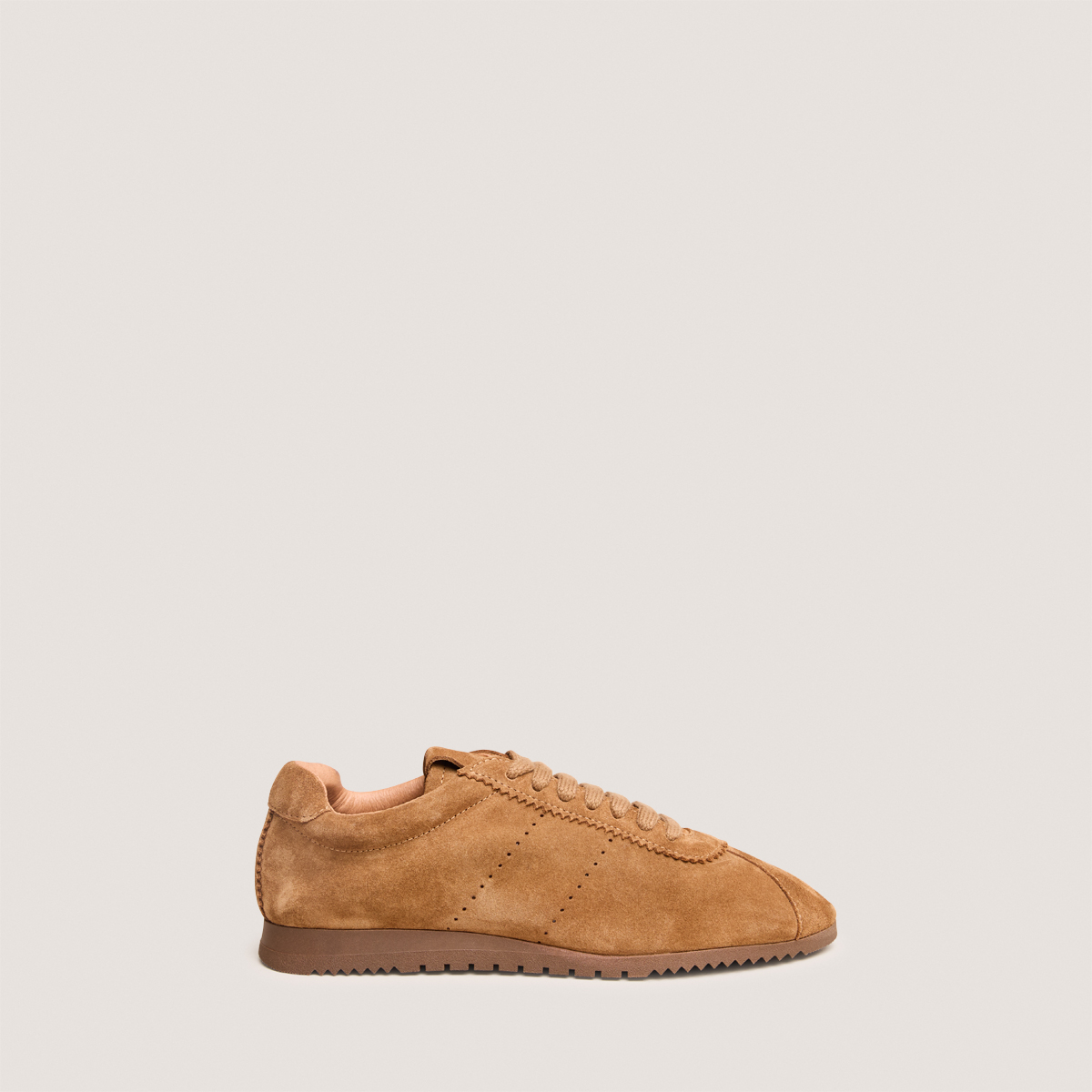Lace-up sneakers in dark brown split leather | DABON