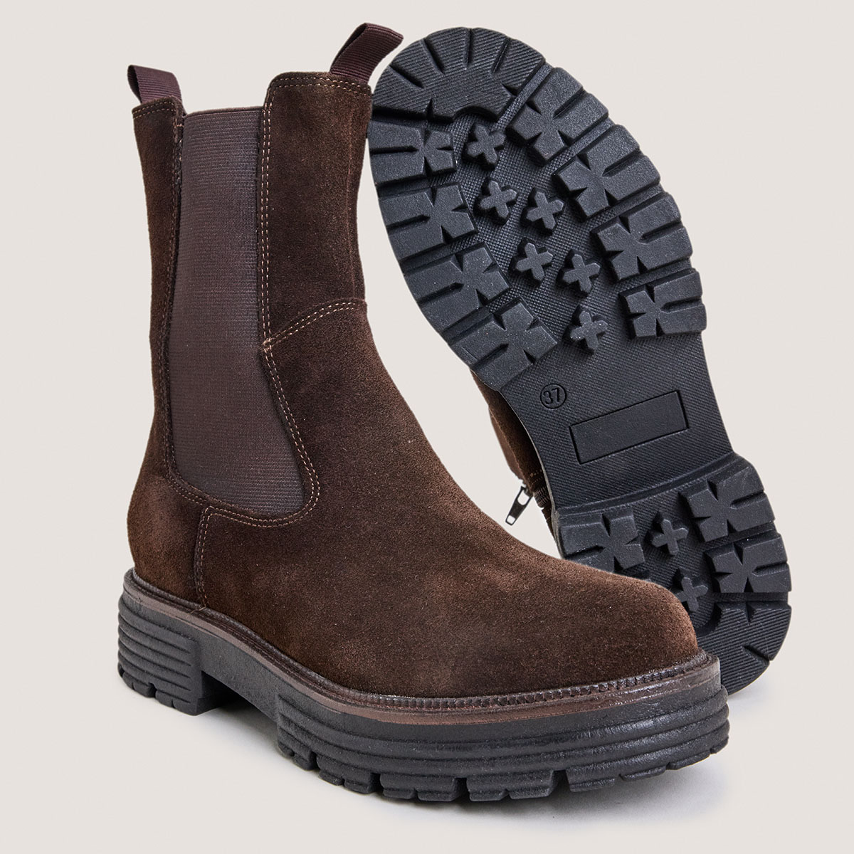 Chelsea boots in brown split leather | ANTONELLE