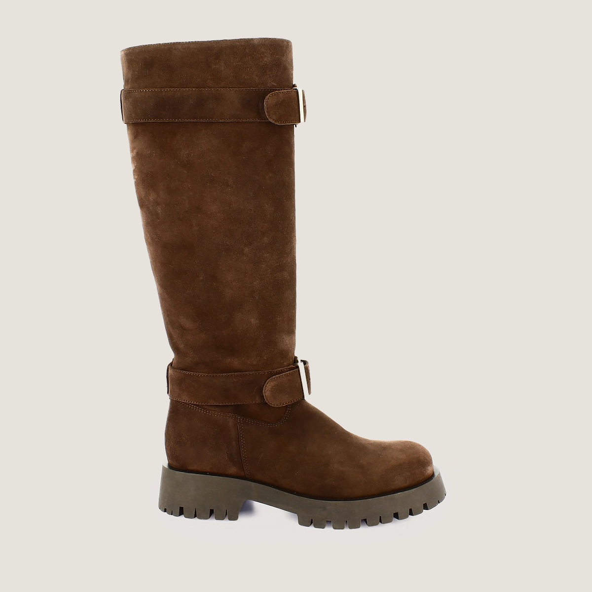 Slouchy boots in dark brown suede | DONE