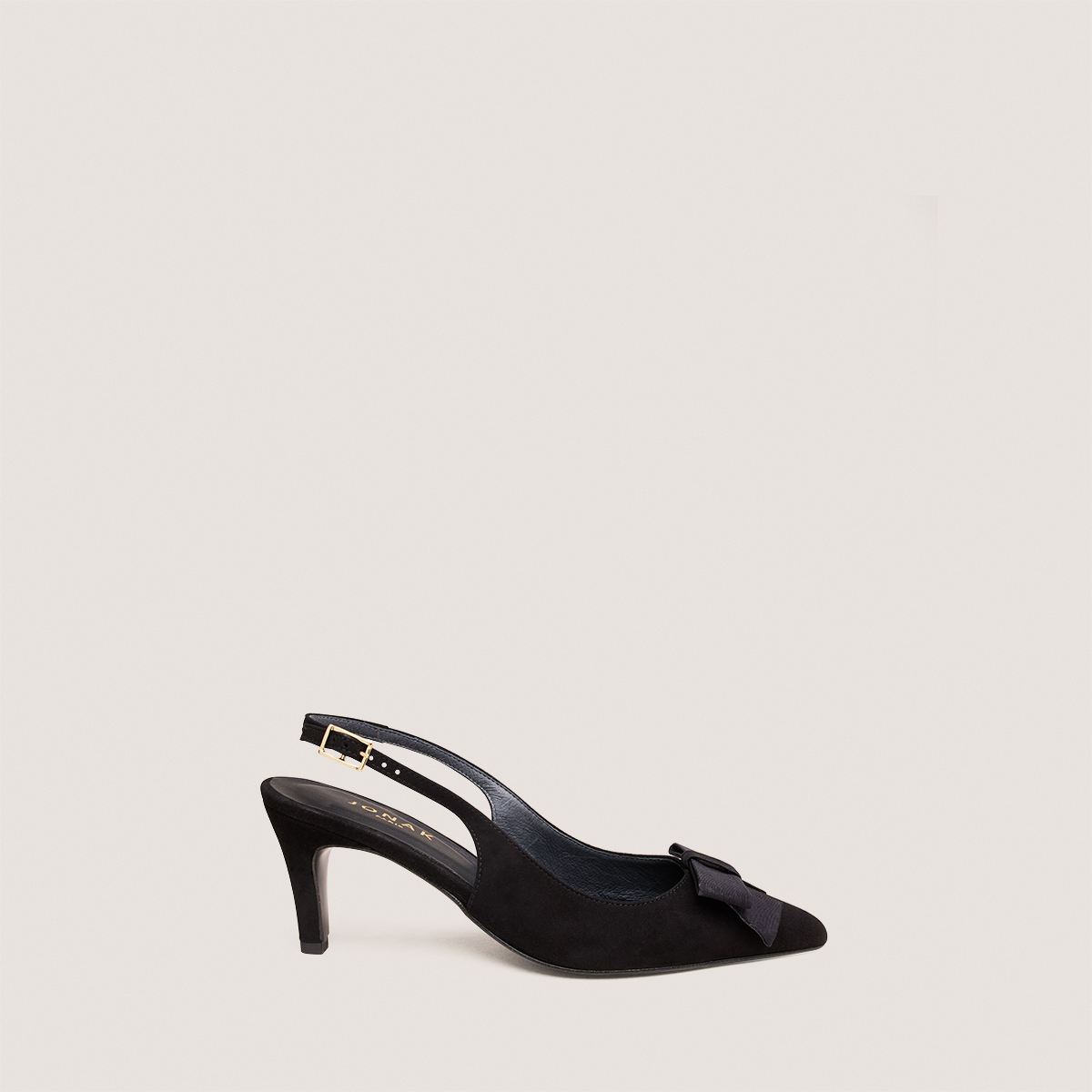 Slingback Pumps with Front Detail in black velvet | DAMELIE