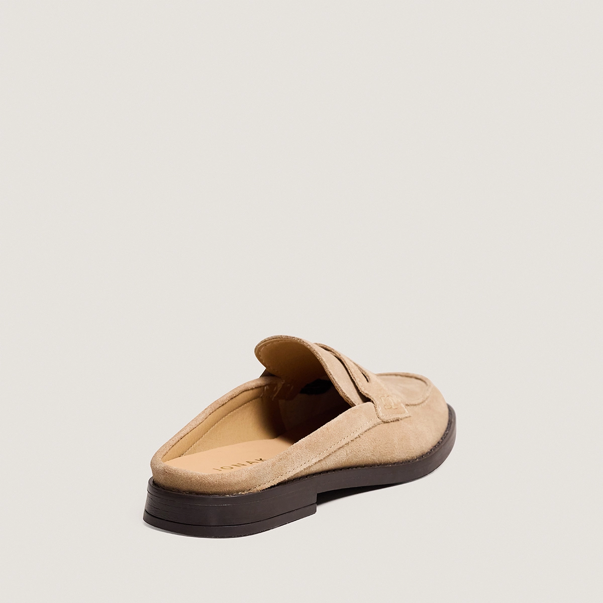 Open-back loafers in ivory split leather | NANCY