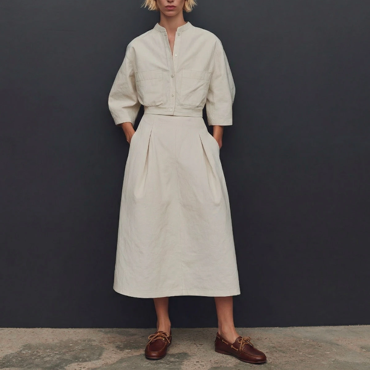Lace?up loafers in cognac grained leather | TERESA
