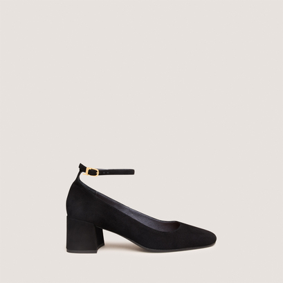 Mary jane shoes with ankle strap in black suede | ditto
