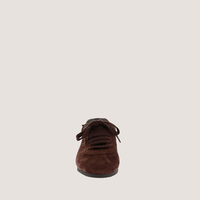 Lace-up sneakers in dark brown suede | dabon