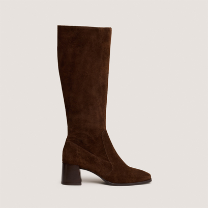 Square-toe boots in brown suede | argentine