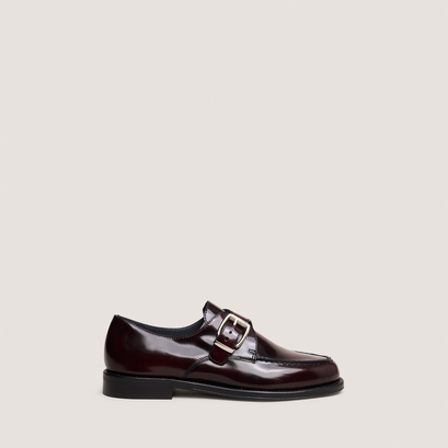 Buckle loafers in burgundy patinated leather | dixa