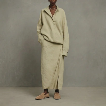 Round-toe loafers in taupe suede | june