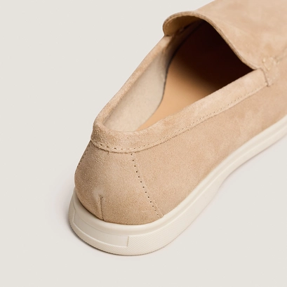 Loafers with soft uppers in ivory split leather | norlane
