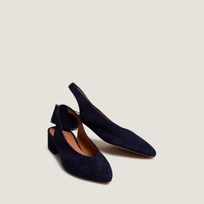Ballet flats with open backs navy