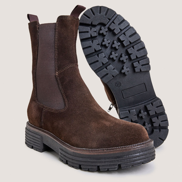 Chelsea boots in brown split leather | ANTONELLE