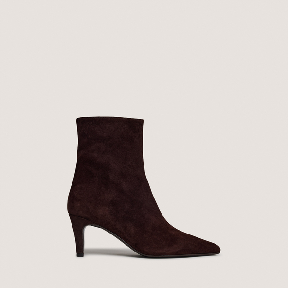 Stiletto-heel ankle boots in brown suede | DIEMINA