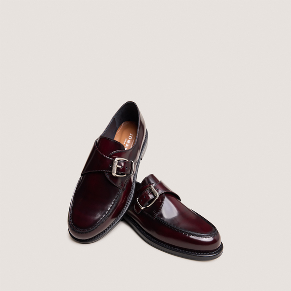 Buckle loafers in burgundy patinated leather | DIXA