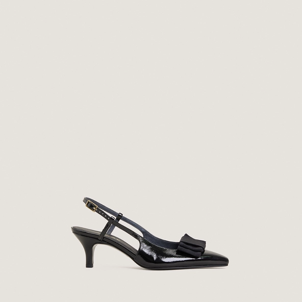 Bow Pumps in pleated black patent leather | DALO