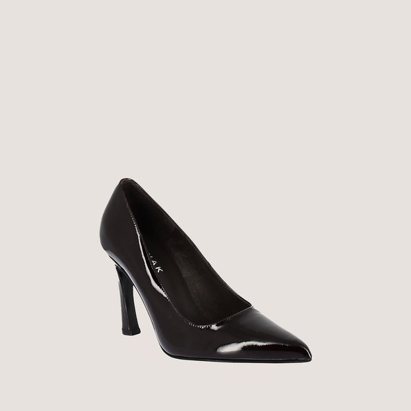 High Pointed-Toe Pumps in black leather | DEDDY