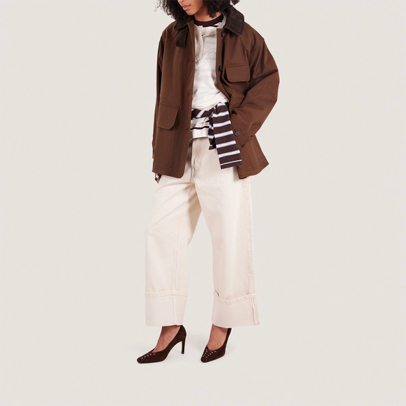 Pumps with Front Detail in brown velvet | DRAPY