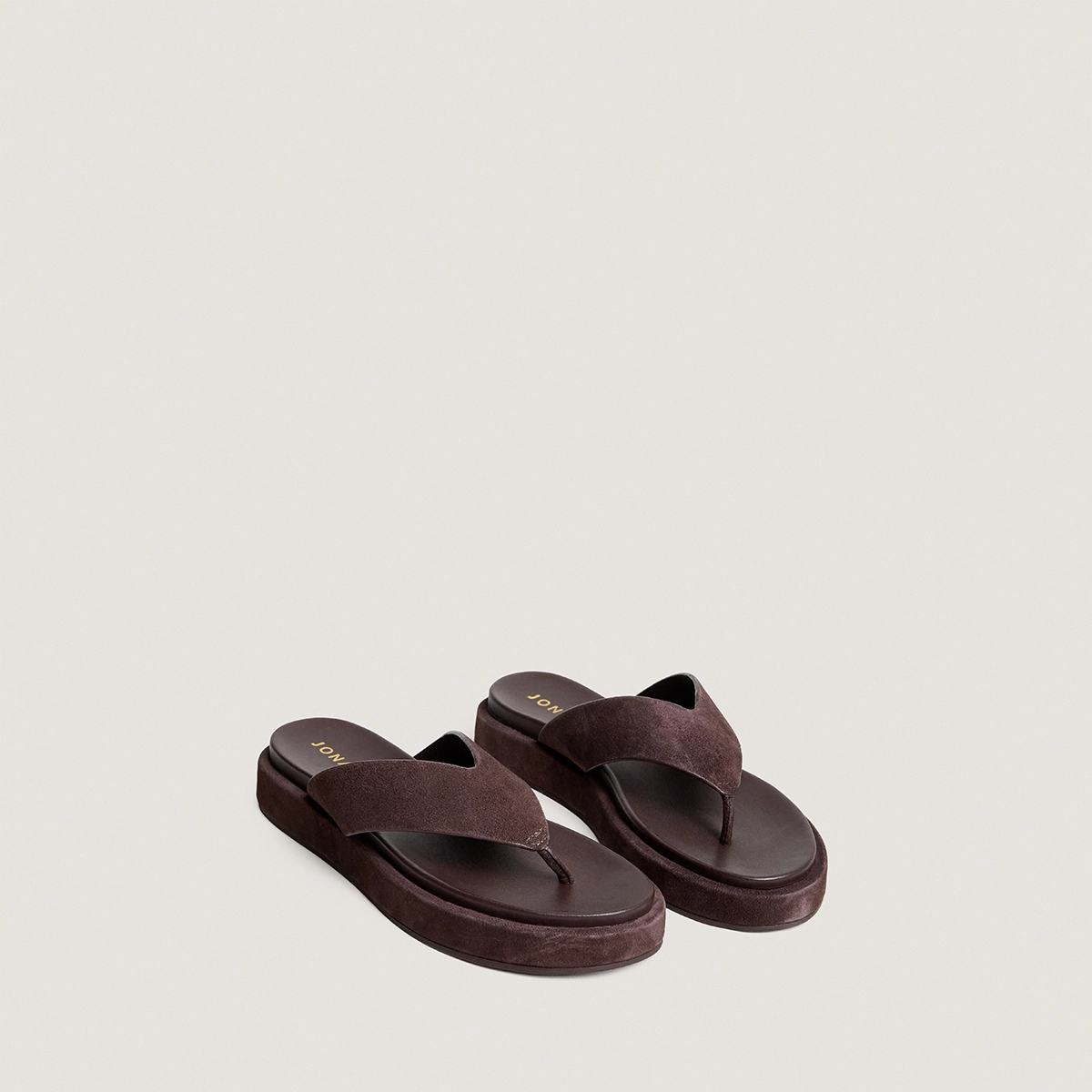 Thong sandals in dark brown suede | WIWI