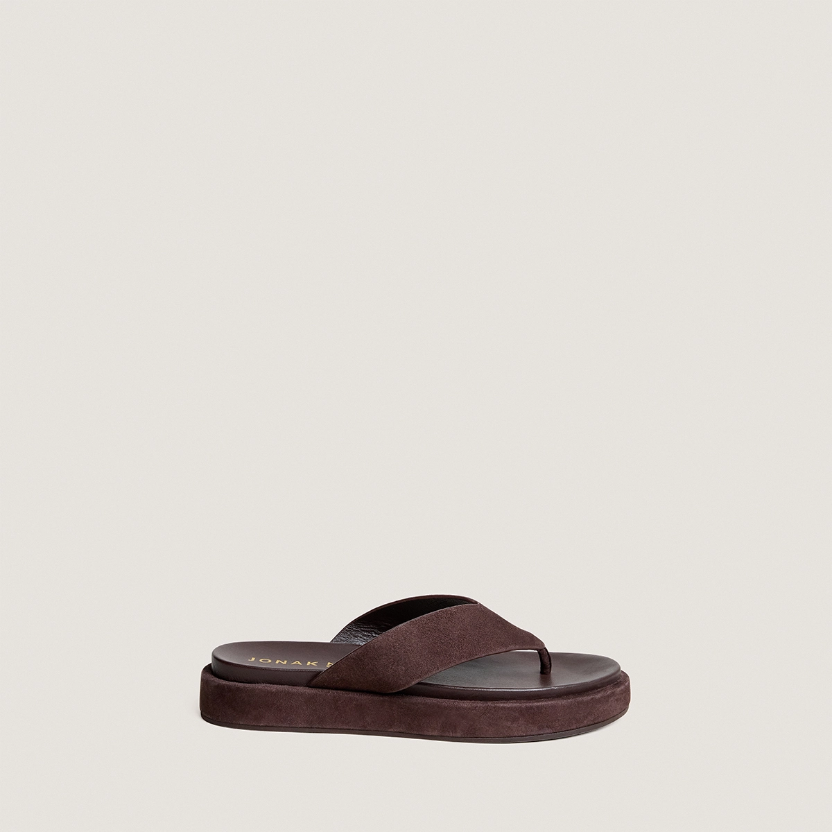 Thong sandals in dark brown suede | WIWI