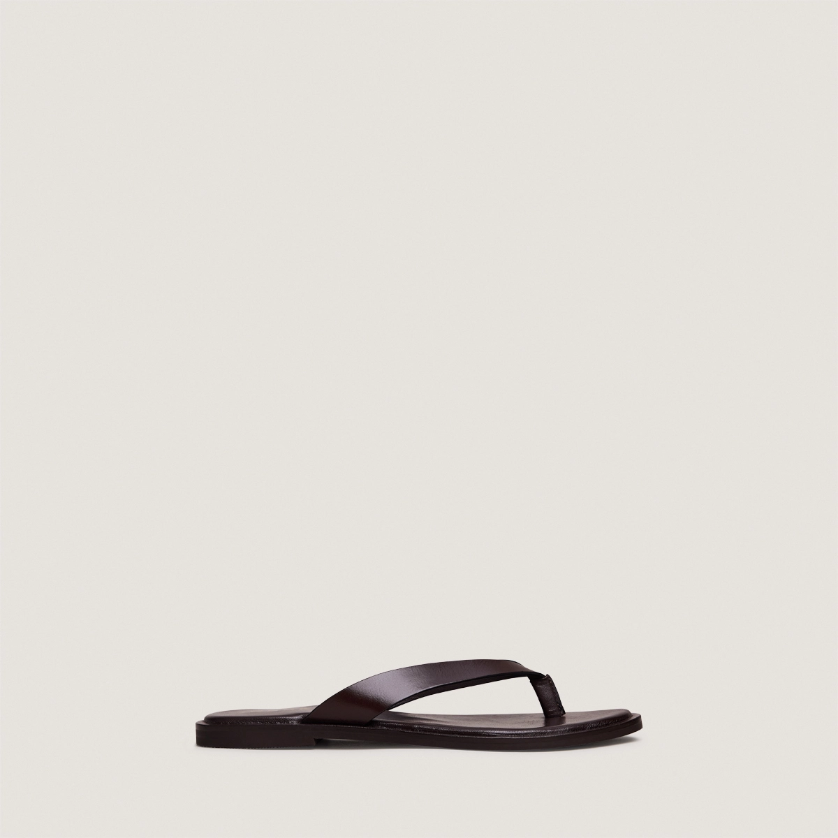 Thong sandals in dark brown leather | WITTY
