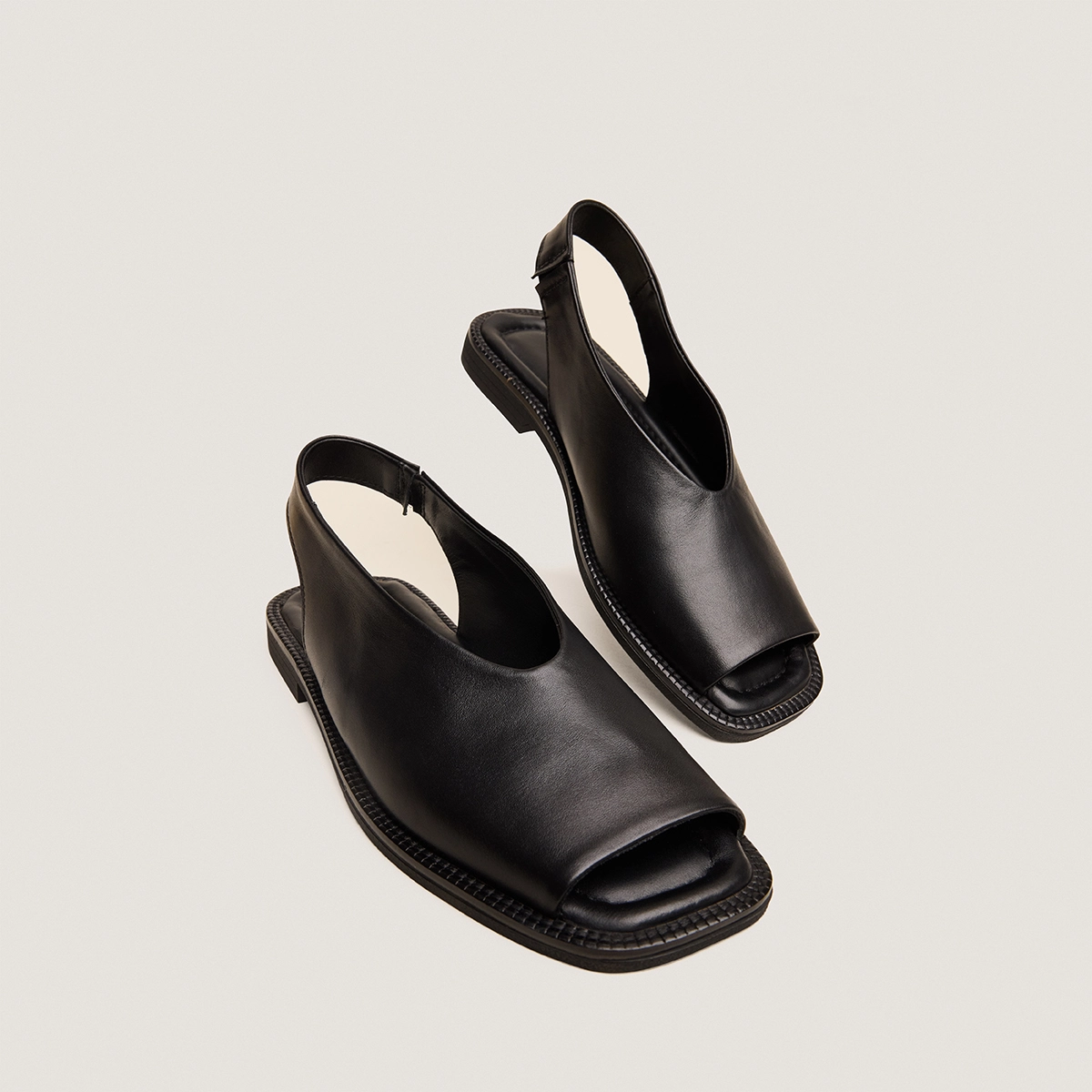 Ballet flats slingback in black leather | JESSY