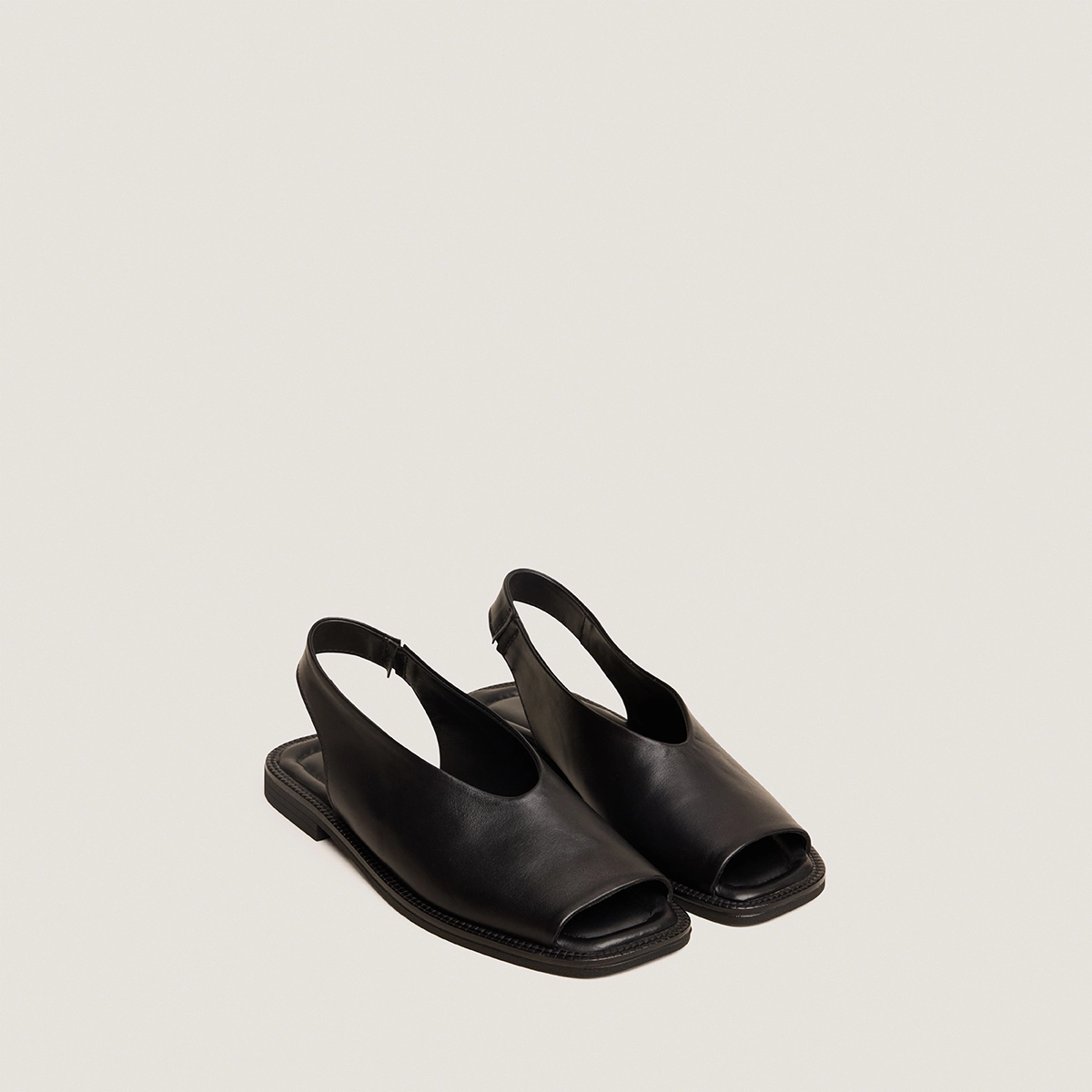 Ballet flats slingback in black leather | JESSY