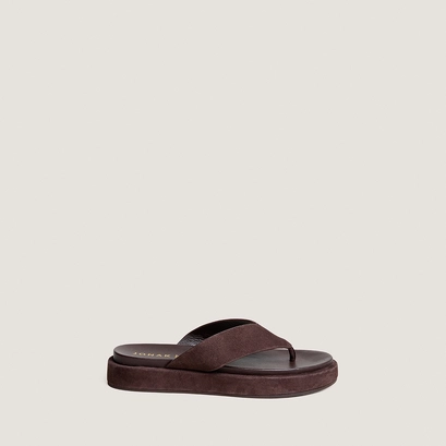 Thong sandals in dark brown suede | WIWI