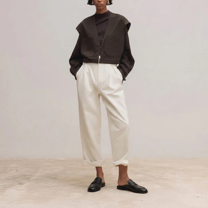 Backless loafers in black distressed leather | deauville