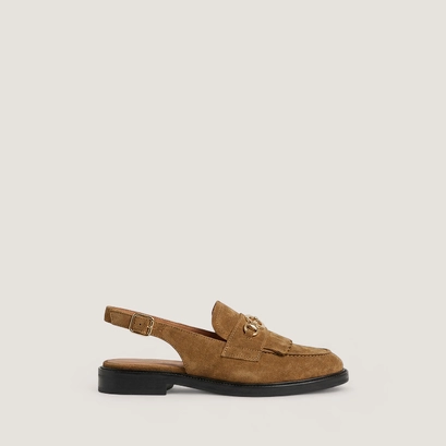 Backless loafers tobacco