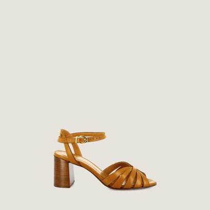 Strappy open-toe sandals camel
