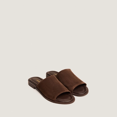 Thin-sole mules in brown split leather | janet
