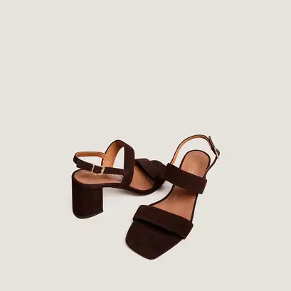 High-heeled sandals in brown suede | vico