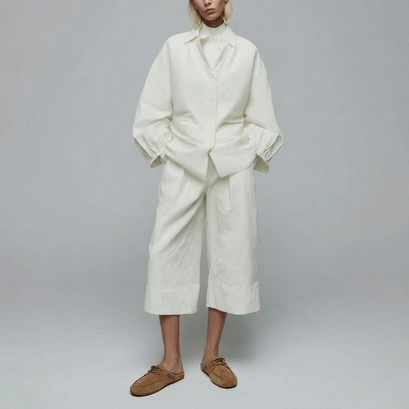 Soft backless loafers in taupe split leather | lilou