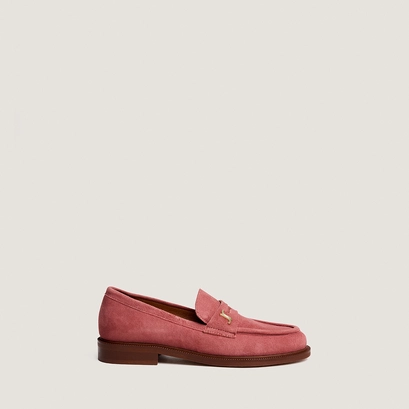 Round-toed loafers with monograms pink