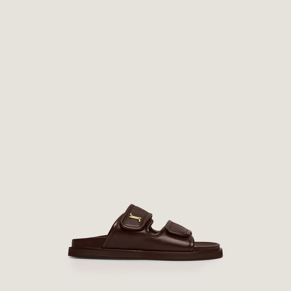 Monogrammed mules Dark brown leather | WIN
