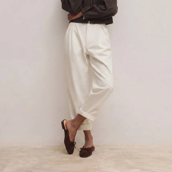 Laced mules in dark brown split leather | NICCOLO