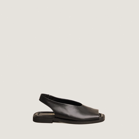Ballet flats slingback in black leather | JESSY