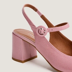 Open-back heeled mary janes