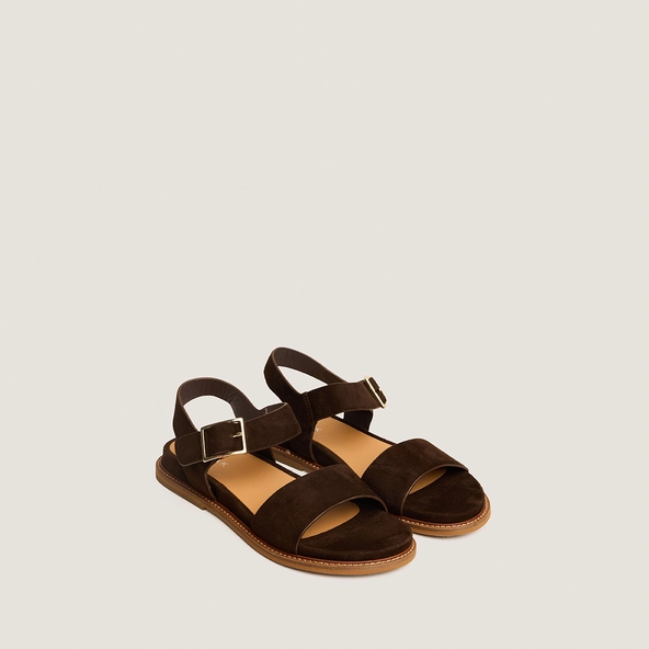 Strappy open-toe sandals in brown suede | ACCO