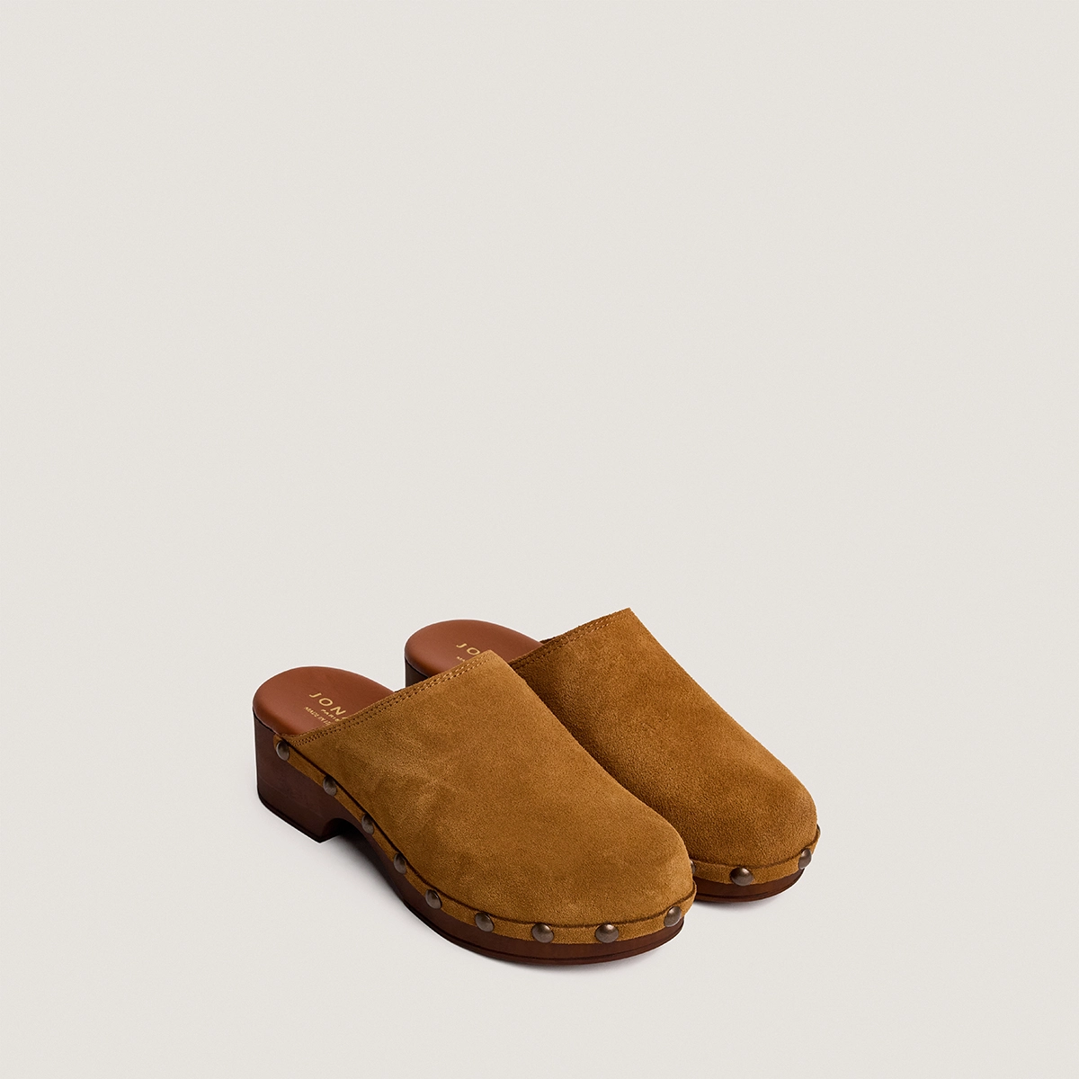 Platform mules in tobacco split leather | NAKY