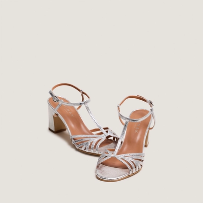 Heeled sandals silver