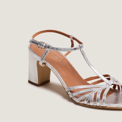 Heeled sandals silver