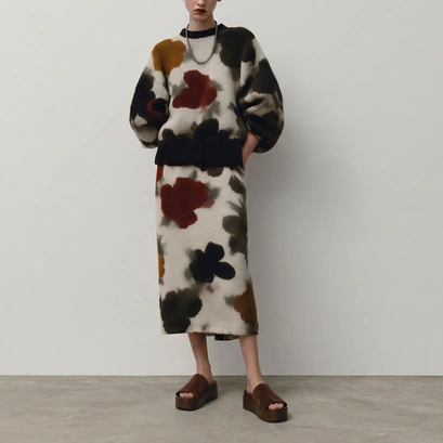 Platform mules in dark brown split leather | ethel