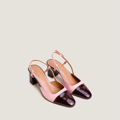Heeled slingbacks bordeaux/rose petale