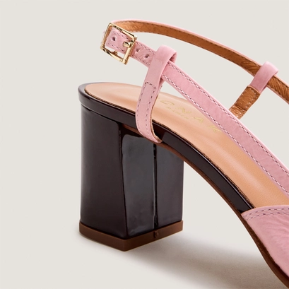 Heeled slingbacks bordeaux/rose petale