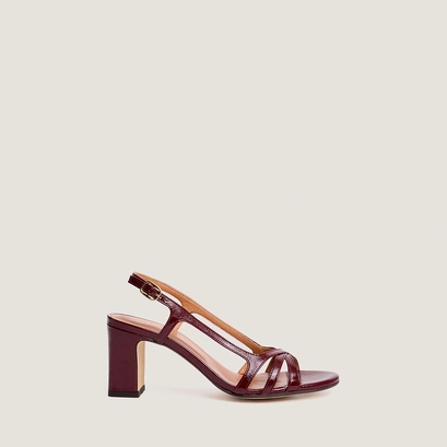 High-heel sandals burgundy